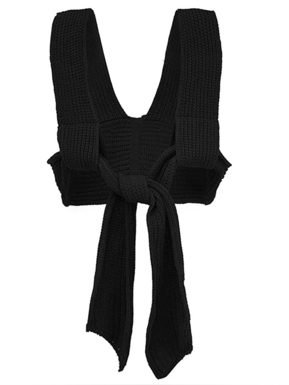Simonett Winter Nanu Knit Wrap Top in Black S/M